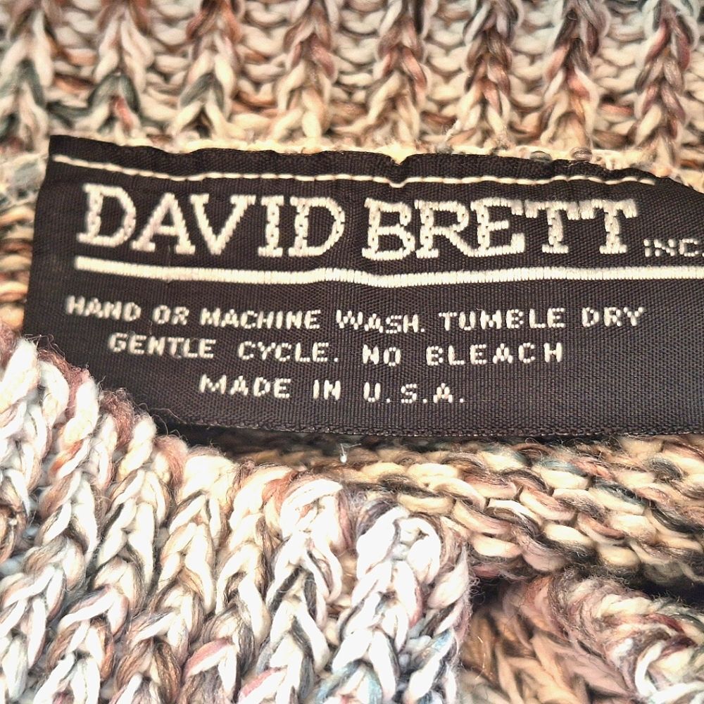 David Brett Vintage Floral Pattern Sweater Knitted Cotton Made in USA size Large - Picture 4 of 16